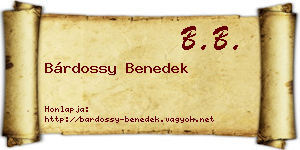 Bárdossy Benedek névjegykártya