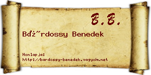 Bárdossy Benedek névjegykártya