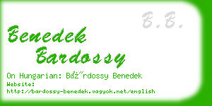 benedek bardossy business card